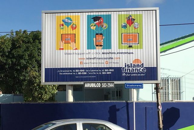 Billboard ad for Island Finance