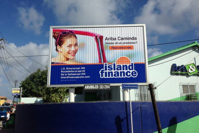 Billboard ad for Island Finance